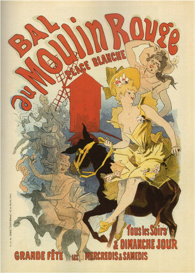 Moulin Rouge Place Blanche Paris Jules Cheret | Sex Appeal Vintage Ads and Covers 1891-1970