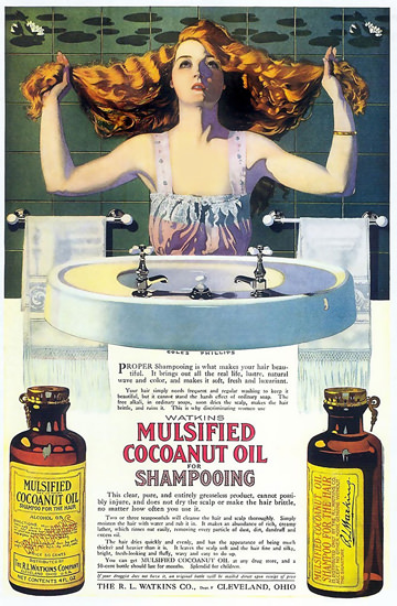 Mulsified Coconut Oil For Shampooing Coles Phillips 1920s | Sex Appeal Vintage Ads and Covers 1891-1970