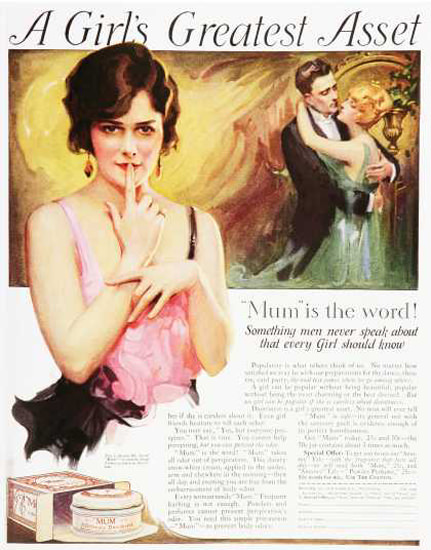 Mum A Girls Greatest Asset 1920s | Sex Appeal Vintage Ads and Covers 1891-1970