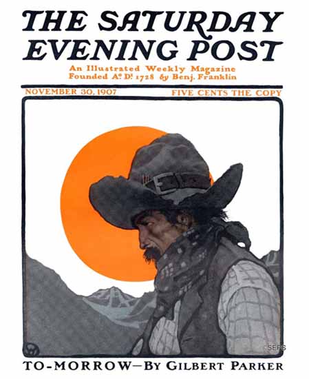 NC Wyeth Saturday Evening Post Cover Art 1907_11_30 | The Saturday Evening Post Graphic Art Covers 1892-1930