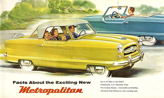 Nash Metropolitan Yellow Blue | Vintage Cars 1891-1970