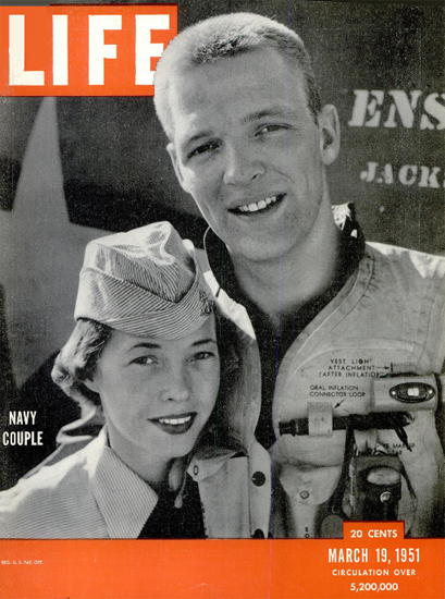 Navy Couple 19 Mar 1951 Copyright Life Magazine | Life Magazine BW Photo Covers 1936-1970
