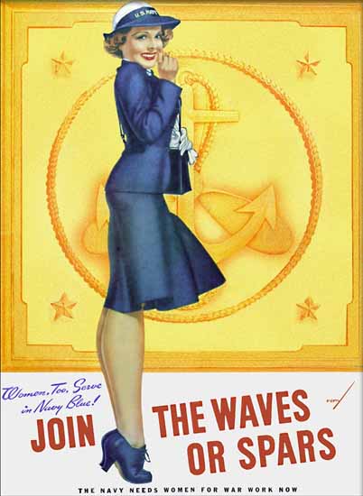 Navy Join the Waves or Spars 1942 George Petty Sex Appeal | Sex Appeal Vintage Ads and Covers 1891-1970