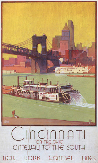 New York Central Cincinnati Ohio Gateway 1935 | Vintage Travel Posters 1891-1970