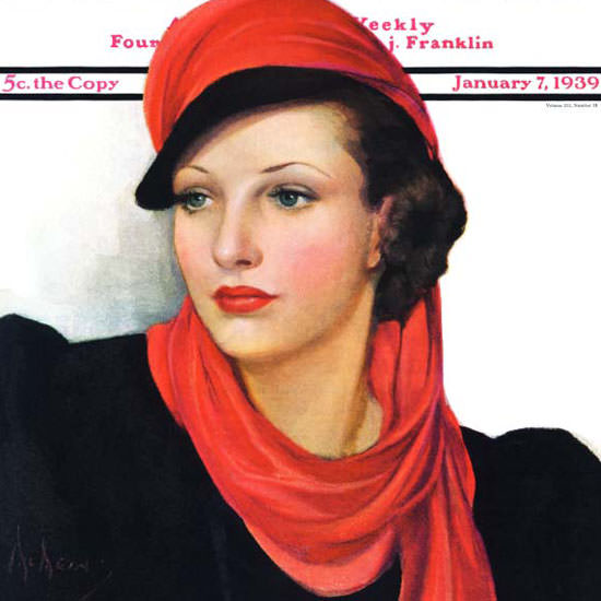 Neysa McMein Saturday Evening Post 1939_01_07 Copyright crop | Best of 1930s Ad and Cover Art