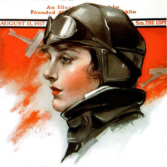Neysa McMein Saturday Evening Post Pilot 1917_08_11 Copyright crop | Best of 1891-1919 Ad and Cover Art