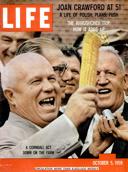 Nikita Khrushchev USA Cornball Act 5 Oct 1959 Copyright Life Magazine | Life Magazine Color Photo Covers 1937-1970