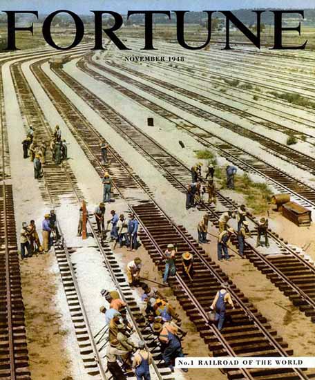 No 1 Railroad of the World Fortune Magazine November 1948 Copyright | Fortune Magazine Graphic Art Covers 1930-1959
