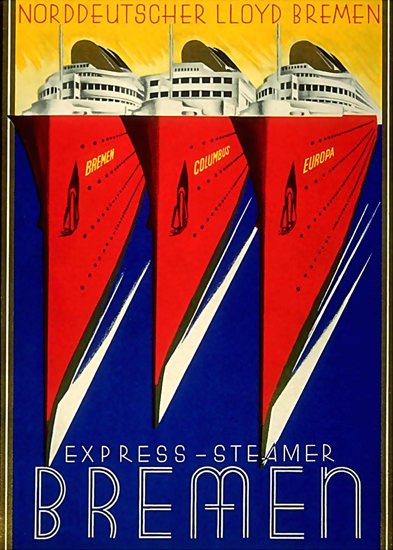 Norddeutscher Lloyd Bremen Express-Steamer | Vintage Travel Posters 1891-1970