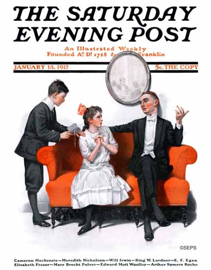 Norman Rockwell Artist Saturday Evening Post 1917_01_13 | 400 Norman Rockwell Magazine Covers 1913-1963