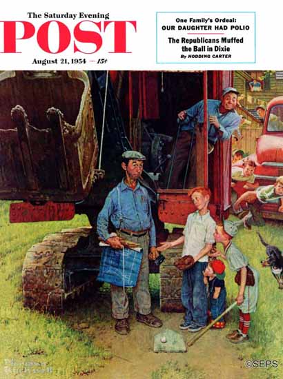 Norman Rockwell Cover Artist Saturday Evening Post 1954_08_21 | 400 Norman Rockwell Magazine Covers 1913-1963