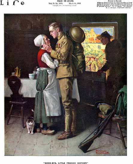 Norman Rockwell Life Magazine Good-Bye 1919-03-13 Copyright | 400 Norman Rockwell Magazine Covers 1913-1963