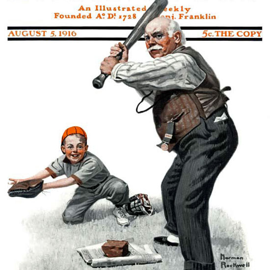 Norman Rockwell Saturday Evening Post 1916_08_05 Copyright crop | Best of Vintage Cover Art 1900-1970