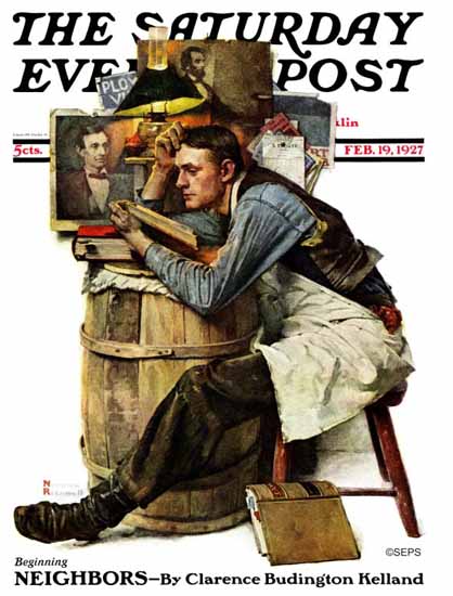Norman Rockwell Saturday Evening Post 1927_02_19 | The Saturday Evening Post Graphic Art Covers 1892-1930