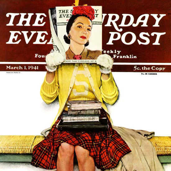 Norman Rockwell Saturday Evening Post 1941_03_01 Copyright crop | Best of Vintage Cover Art 1900-1970