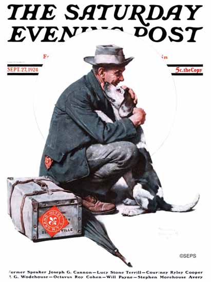 Norman Rockwell Saturday Evening Post Back from New York 1924_09_27 | The Saturday Evening Post Graphic Art Covers 1892-1930