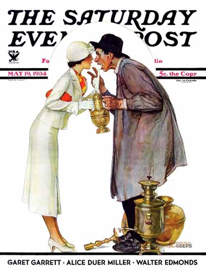 Norman Rockwell Saturday Evening Post Bargaining 1934_05_19 | The Saturday Evening Post Graphic Art Covers 1931-1969