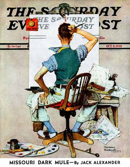 Norman Rockwell Saturday Evening Post Blank Canvas 1938_10_08 | 400 Norman Rockwell Magazine Covers 1913-1963