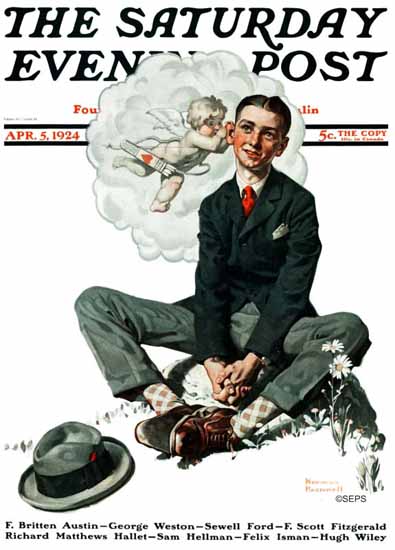 Norman Rockwell Saturday Evening Post Cupids Suggest 1924_04_05 | The Saturday Evening Post Graphic Art Covers 1892-1930