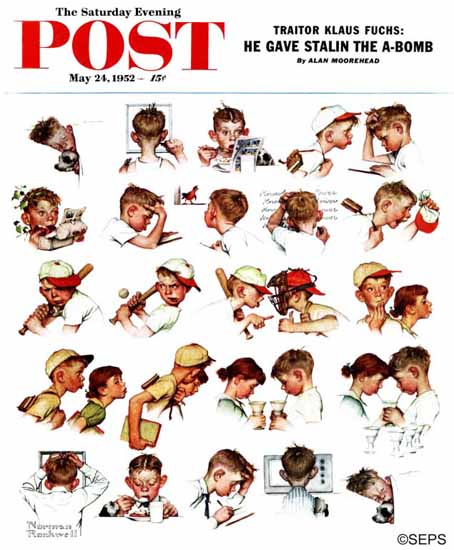Norman Rockwell Saturday Evening Post Day in Life of a Boy 1952_05_24 | 400 Norman Rockwell Magazine Covers 1913-1963