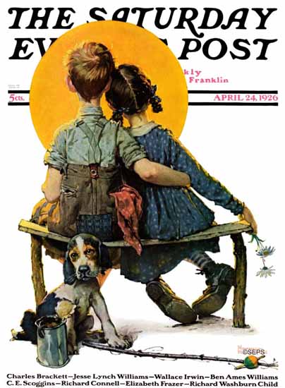 Norman Rockwell Saturday Evening Post Early Romance 1926_04_24 | The Saturday Evening Post Graphic Art Covers 1892-1930