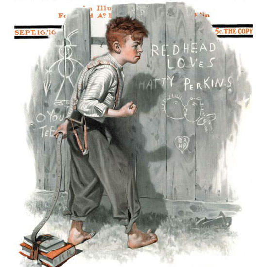 Norman Rockwell Saturday Evening Post HP 1916_09_16 Copyright crop | Best of Vintage Cover Art 1900-1970