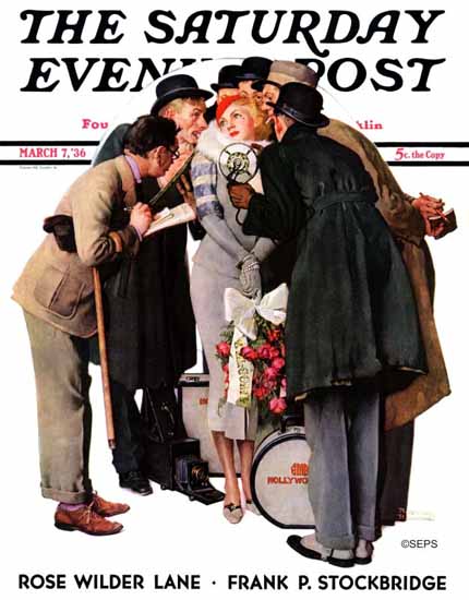 Norman Rockwell Saturday Evening Post Hollywood Starlet 1936_03_07 | The Saturday Evening Post Graphic Art Covers 1931-1969