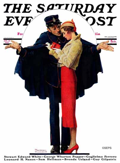 Norman Rockwell Saturday Evening Post Lost in Paris 1932_01_30 | The Saturday Evening Post Graphic Art Covers 1931-1969