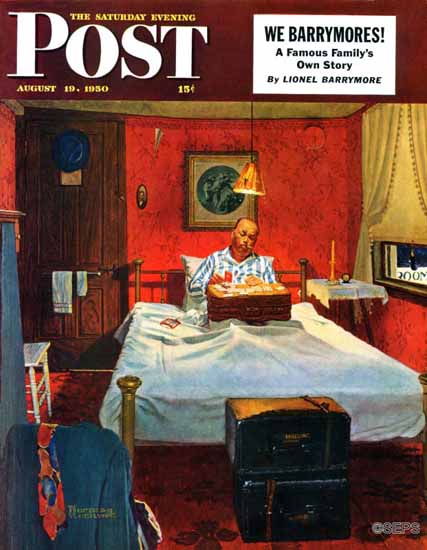 Norman Rockwell Saturday Evening Post Solitaire 1950_08_19 | The Saturday Evening Post Graphic Art Covers 1931-1969