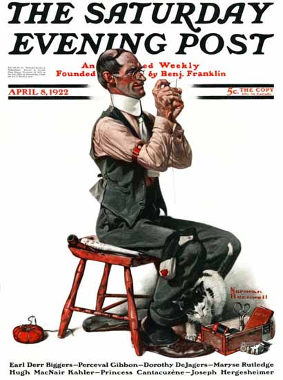 Norman Rockwell Saturday Evening Post The Eye of a Needle 1922_04_08 | The Saturday Evening Post Graphic Art Covers 1892-1930