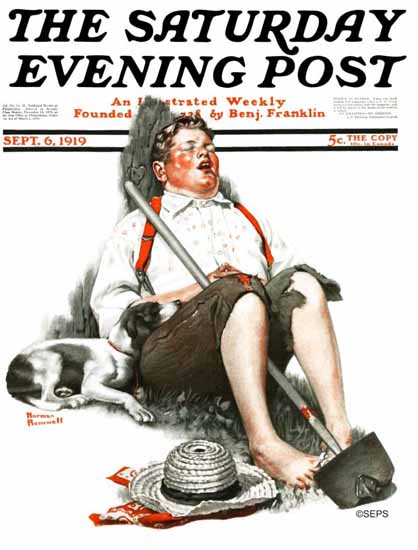 Norman Rockwell Saturday Evening Post The Gardener 1919_09_06 | The Saturday Evening Post Graphic Art Covers 1892-1930