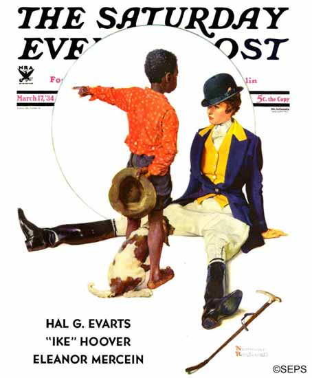 Norman Rockwell Saturday Evening Post Thrown from Horse 1934_03_17 | 400 Norman Rockwell Magazine Covers 1913-1963