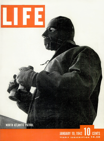 North Atlantic Patrol 19 Jan 1942 Copyright Life Magazine | LIFE Photo b/w North Atlantic Patrol 19 Jan 1942 Copyright Life Magazine | Life Magazine BW Photo Covers 1936-1970