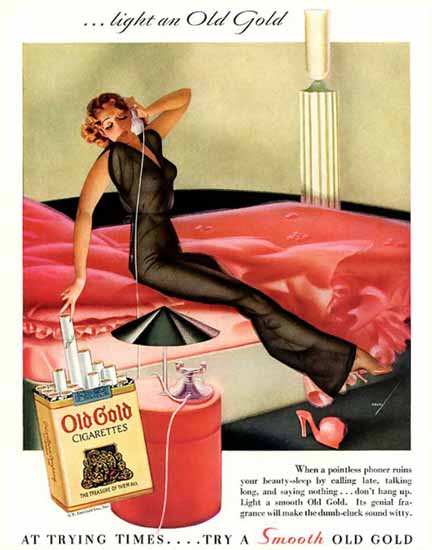Old Gold A pointless Phoner George Petty Sex Appeal Sex Appeal | Sex Appeal Vintage Ads and Covers 1891-1970