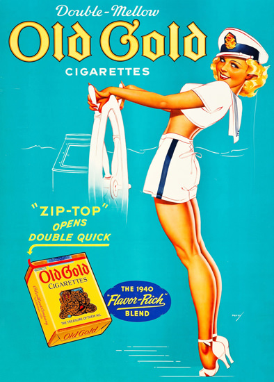 Old Gold Cigarettes George Petty Pin-Up Girl | Sex Appeal Vintage Ads and Covers 1891-1970