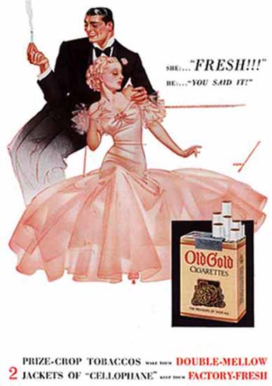 Old Gold Fresh You said it George Petty Sex Appeal | Sex Appeal Vintage Ads and Covers 1891-1970