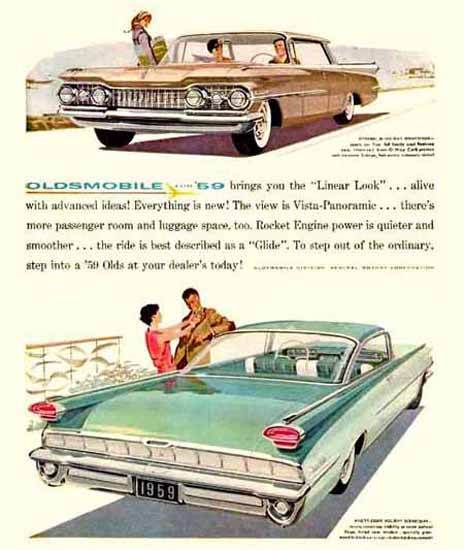 Oldsmobile 1959 Ad Linear Look | Vintage Cars 1891-1970