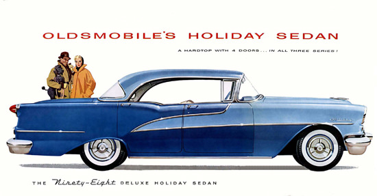 Oldsmobile Ninety-Eight Deluxe Holiday Sedan 1955 | Vintage Cars 1891-1970