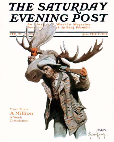 Oliver Kemp Saturday Evening Post 1909_02_27 | The Saturday Evening Post Graphic Art Covers 1892-1930
