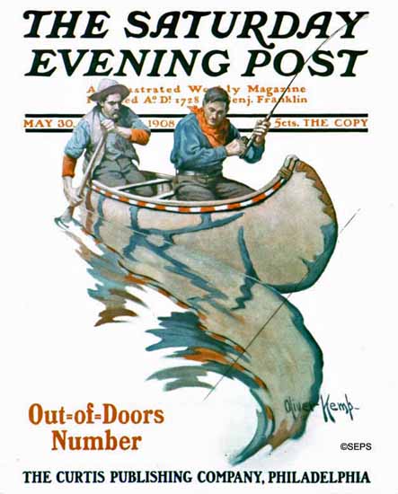 Oliver Kemp Saturday Evening Post Out of Doors Number 1908_05_30 | The Saturday Evening Post Graphic Art Covers 1892-1930
