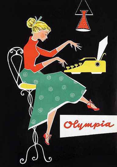 Olympia Typewriter Ad 1950s Sex Appeal | Sex Appeal Vintage Ads and Covers 1891-1970