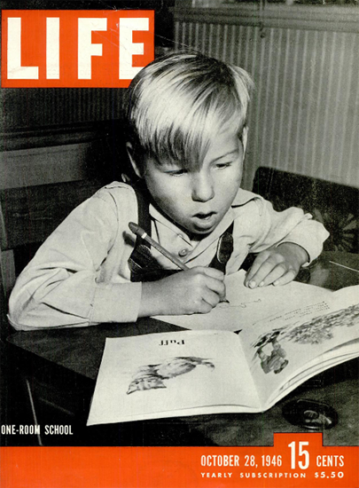 One-Room School 28 Oct 1946 Copyright Life Magazine | Life Magazine BW Photo Covers 1936-1970