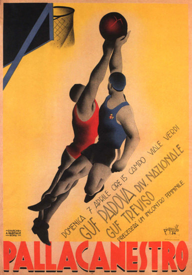 Pallacanestro Guf Padova Guf Treviso Italia | Vintage Ad and Cover Art 1891-1970