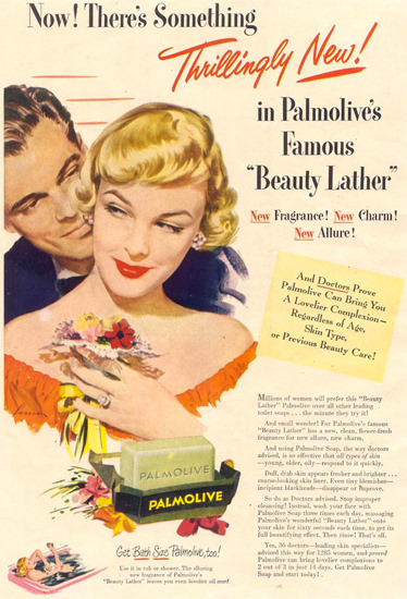 Palmolive Soap Beauty Lather 1949 | Sex Appeal Vintage Ads and Covers 1891-1970