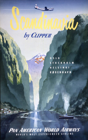 Pan American Airways Scandinavia Clipper 1951 | Vintage Travel Posters 1891-1970