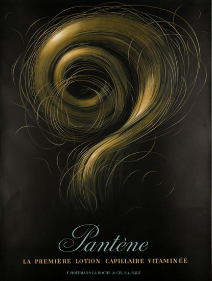 Pantene Lotion Capillaire Switzerland 1945 Black | Vintage Ad and Cover Art 1891-1970