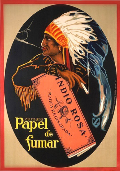 Papel De Fumar Indio Rosa Cigarette Paper | Vintage Ad and Cover Art 1891-1970