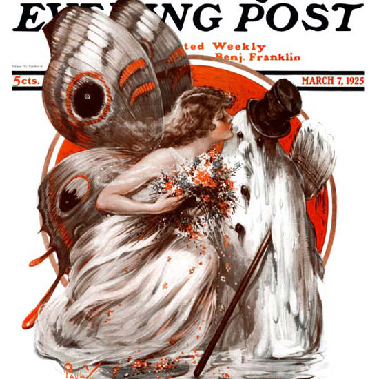 Paul Stahr Saturday Evening Post Spring Kiss 1925_03_07 Copyright crop | Best of Vintage Cover Art 1900-1970