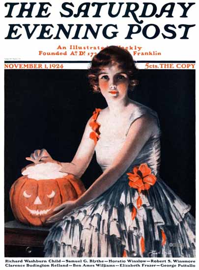 Pearl L Hill Saturday Evening Post Halloween 1924_11_01 | The Saturday Evening Post Graphic Art Covers 1892-1930