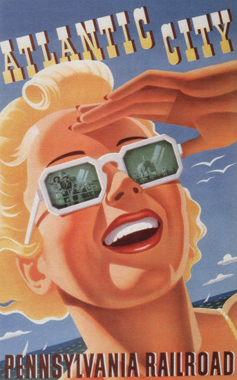 Pennsylvania Railroad Atlantic City Girl 1939 | Sex Appeal Vintage Ads and Covers 1891-1970